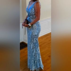 Mother of the Bride  MacDuggal  Starburst Sequin Column Gown